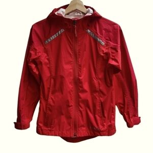 L.L.Bean Kid's Red Zip-up Windbreaker Jacket With Reflective Strips, Size 6X